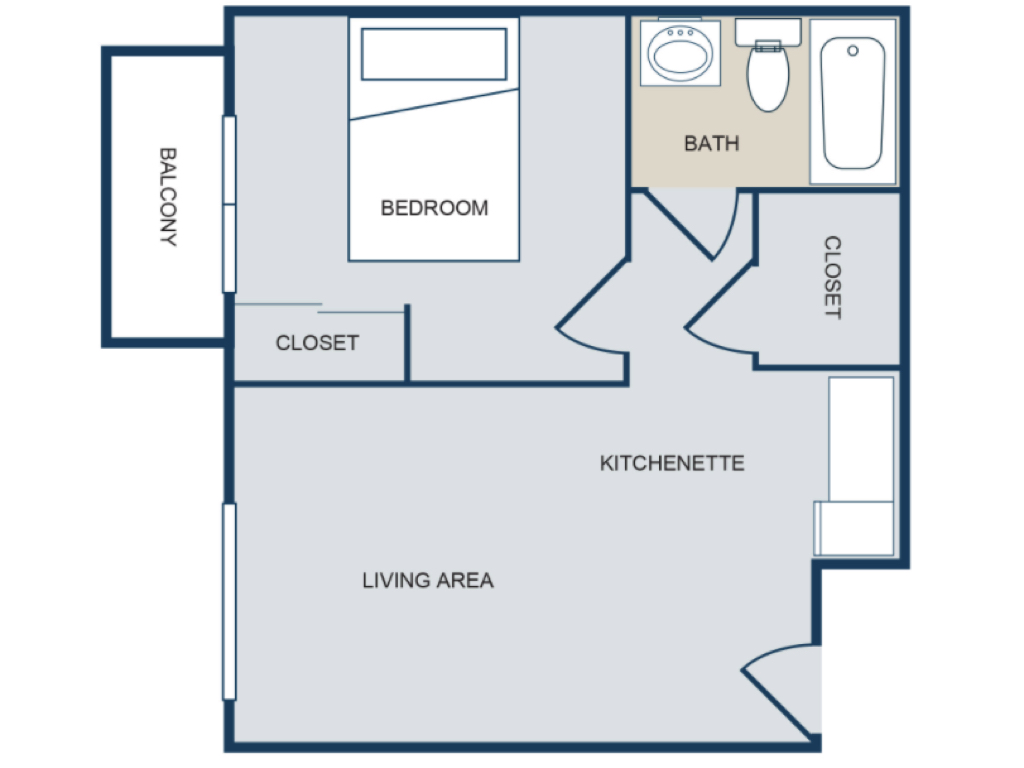 1 Bedroom Memory Care Floor Plan