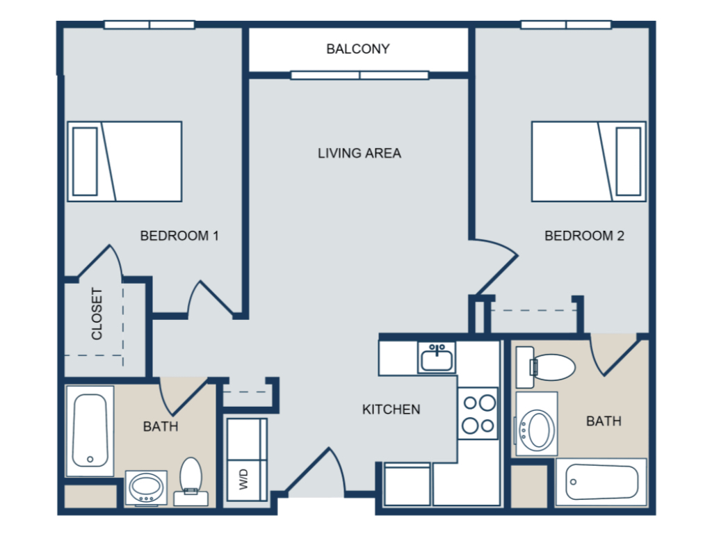 2 Bedroom Memory Care Floor Plan